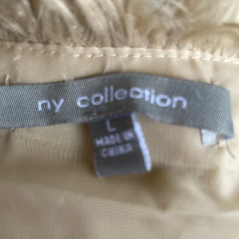 NY Collection Cropped‎ Jacket Faux Fur Tan Shrug